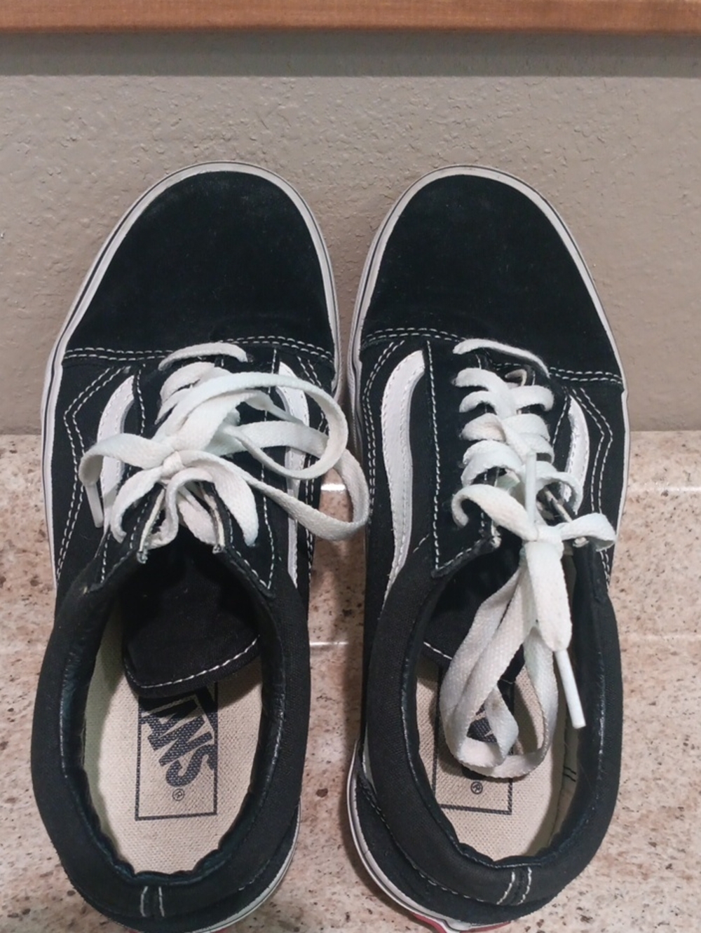 Vans Black Low-Top Sneakers with White Side Stripe - Picture 7 of 7